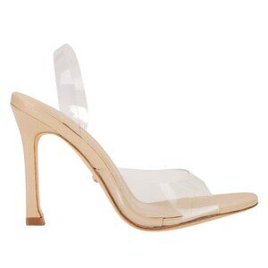 RAYE Candy High Heels in Nude 6.5 Womens Lucite Sandals